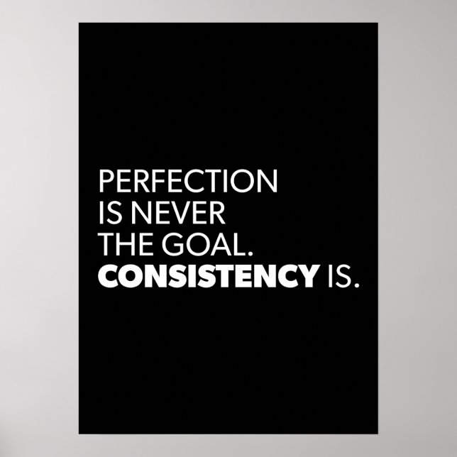 Perfection vs Consistency - Success Motivational Poster (Front)