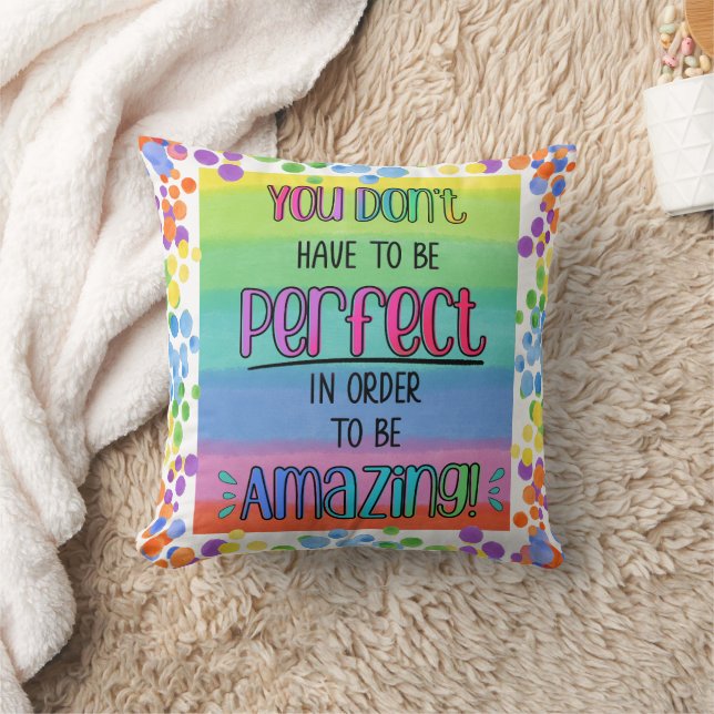 Perfectly Amazing Inspirational Rainbow Cushion (Blanket)