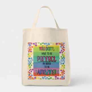 Perfectly Amazing Inspirational Rainbow Tote Bag