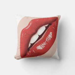 Perfectly Beautiful Lips on a Valentines Day Cushion