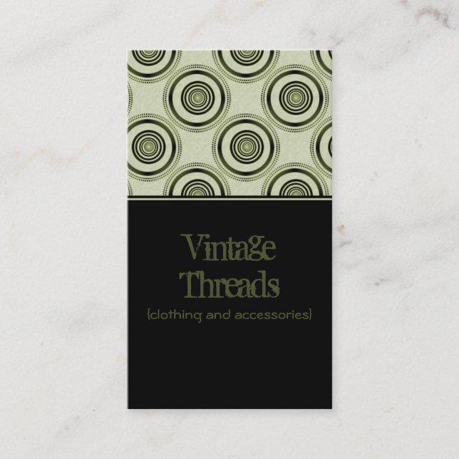 Perfectly Chic Business Card, Olive Green Card (Front)
