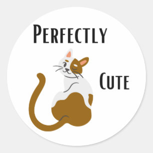 Perfectly Cute Cat Classic Round Sticker
