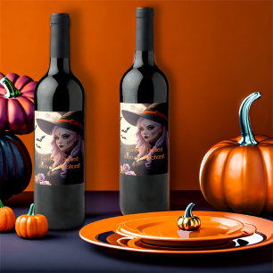 Perfectly Distilled Wine & Witchcraft Halloween Label