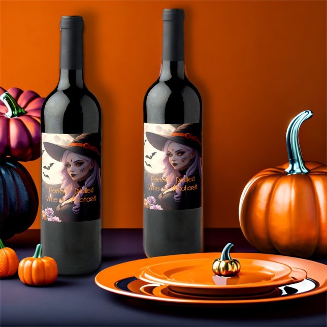 Perfectly Distilled Wine & Witchcraft Halloween Label (Creator Uploaded)