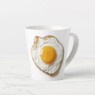 Perfectly Fried Egg with Crisp Edges and Golden Yo Latte Mug