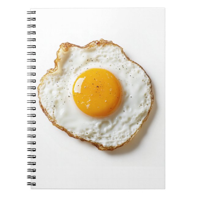 Perfectly Fried Egg with Crisp Edges and Golden Yo Notebook (Front)
