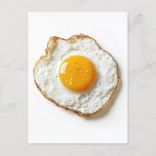 Perfectly Fried Egg with Crisp Edges and Golden Yo Postcard