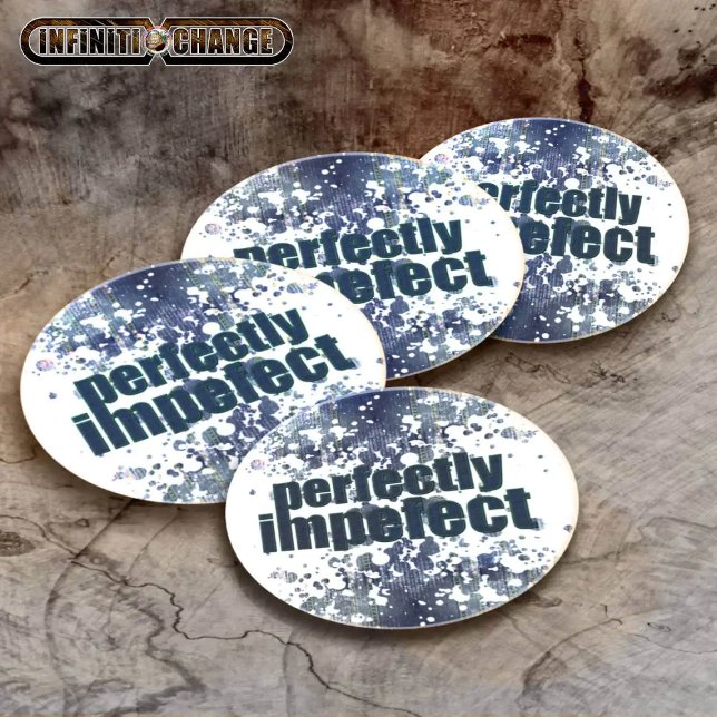 PERFECTLY IMPERFECT | grunge denim | text related  Coaster (Creator Uploaded)