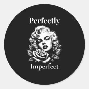 Perfectly Imperfect – Marilyn Noir Classic Round Sticker