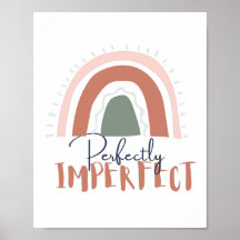 Perfectly Imperfect Quote with Cute, Girly Rainbow