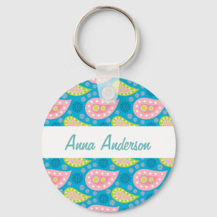 Perfectly Paisley Keychain Personalised For Her