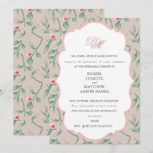 Perfectly Pale and Gossamer Pink Rehearsal Dinner Invitation