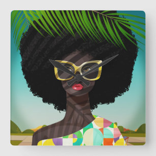 Perfectly Palm Springs Square Wall Clock