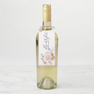 Perfectly Peach Wine Label Bottle Hanger Tag