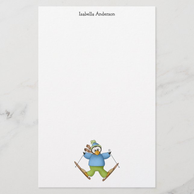 Perfectly Penguin · Skiing Stationery (Front)