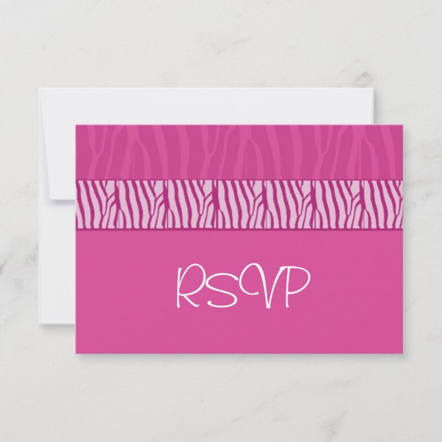 Perfectly Pink Wedding RSVP Card (Front)