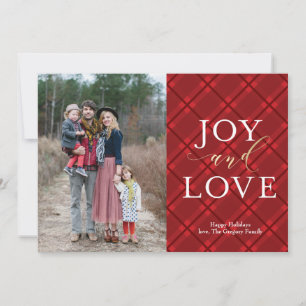 Perfectly Plaid Faux Foil Christmas Holiday Photo Card