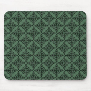 Perfectly Polished Damask Mousepad, Green Mouse Pad