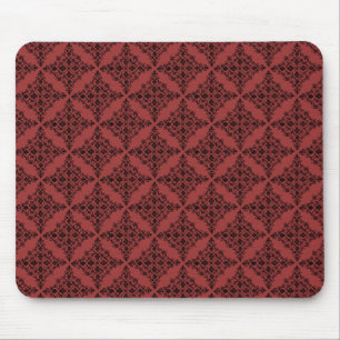 Perfectly Polished Damask Mousepad, Red Mouse Pad