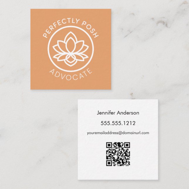 Perfectly POSH Advocate Square Business Card (Front/Back)