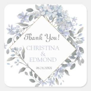 Perfectly Pretty Lavender Wedding Thank You  Square Sticker