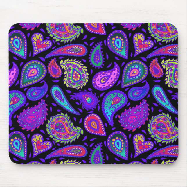 Perfectly Pretty Purple Paisley Mouse Pad (Front)