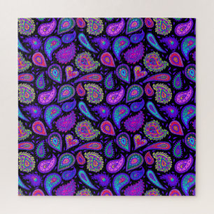 Perfectly Purple Paisley Pretty Jigsaw Puzzle