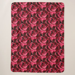 PERFECTLY RED ROSES SHERPA BLANKET