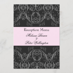 Perfectly Vintage Rose Wedding Menu 5x7