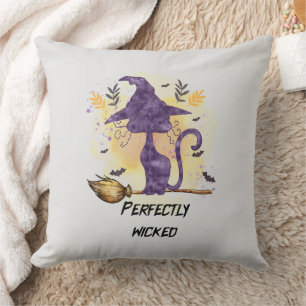Perfectly Wicked - Black Witch Cat Cushion