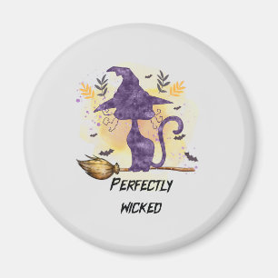 Perfectly Wicked - Black Witch Cat Magnet