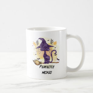 Perfectly Wicked – Purple Witch Cat Silhouette Coffee Mug