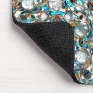 Perforated bluish piece over whitish texture mouse pad