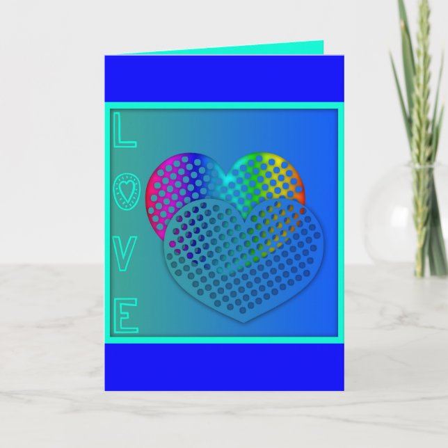 Perforated Heart St Valentine's Day Greeting Holiday Card (Front)