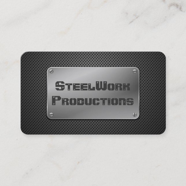Perforated Metal Plate Business Card (Front)