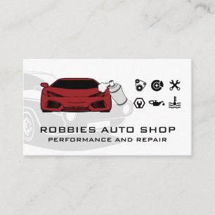 Performance Auto Parts Icons   Sports Car  Business Card