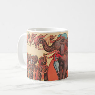 Performing Elephants With Women And Trainer. Coffee Mug