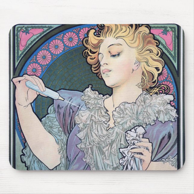 Perfume, Alphonse Mucha Mouse Pad (Front)