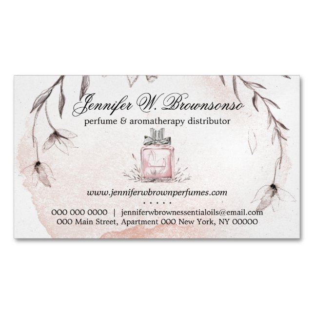 Perfume Aromatherapy Essential oils distributor Magnetic Business Card (Front)