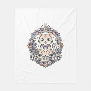 Perfume Beauty Cat Cute Cat T-Shirt Design - Perfu Fleece Blanket