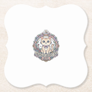 Perfume Beauty Cat Cute Cat T-Shirt Design - Perfu Paper Coaster