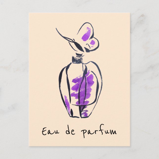 Perfume bottle fashion Eau de parfum illustration Postcard (Front)