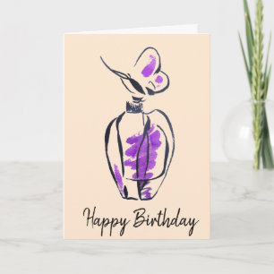 Perfume bottle fashion watercolour birthday card