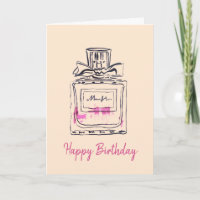 Perfume bottle fashion watercolour birthday