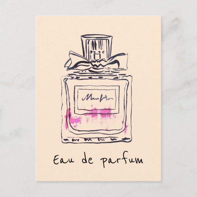 Perfume bottle fashion watercolour eau de parfum postcard (Front)