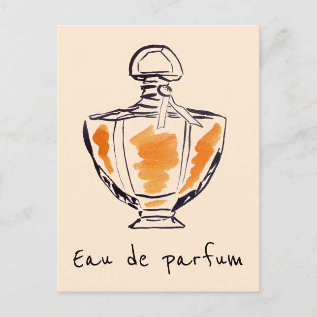 Perfume bottle fashion watercolour Eau de parfum Postcard (Front)