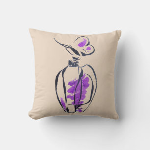 Perfume bottle fashion watercolour illustration cushion