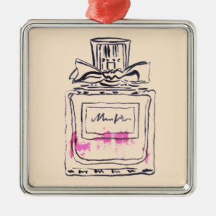 Perfume bottle fashion watercolour illustration metal tree decoration