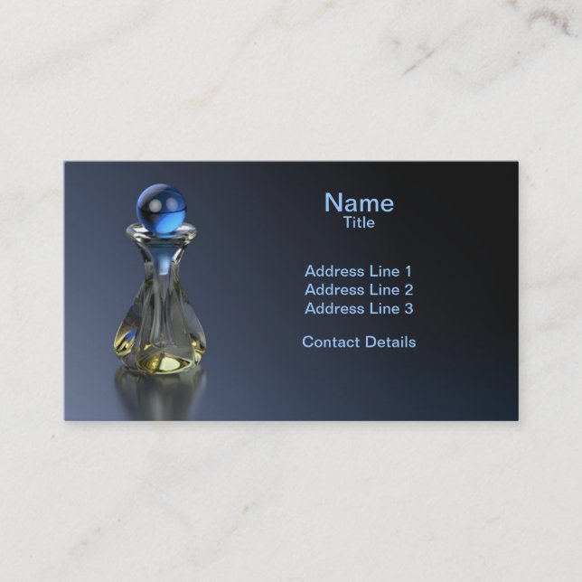 Perfume Bottle Hint of Blue Business Card (Front)