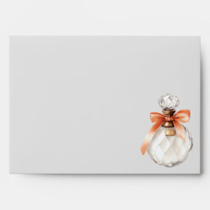 Perfume Bottle Peach Orange Bow Bridal Shower Envelope